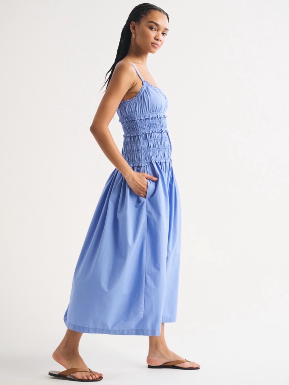 Abercrombie smocked midi dress - Picture 3 of 5